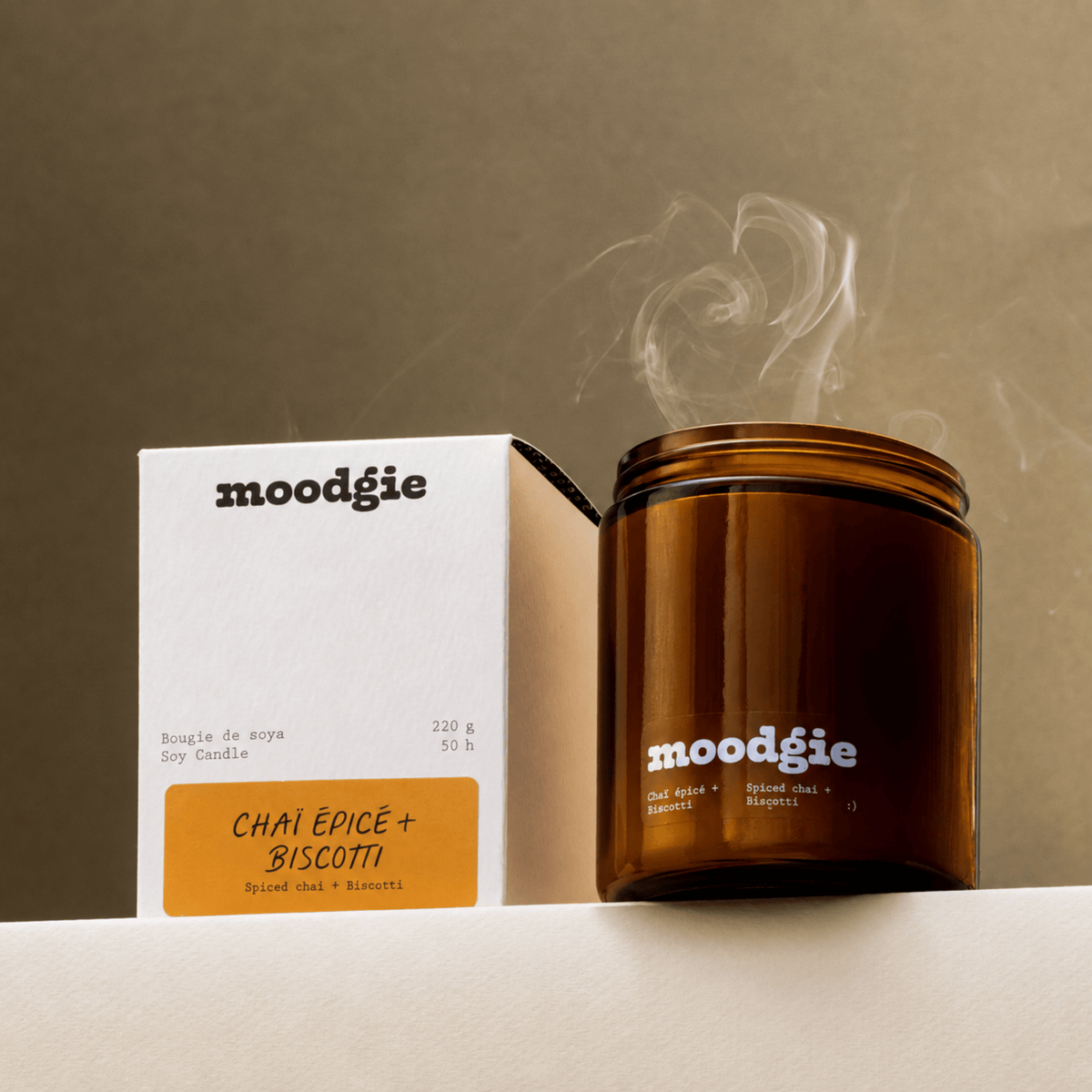 Bougie - Chai épicé + Biscotti - Moodgie