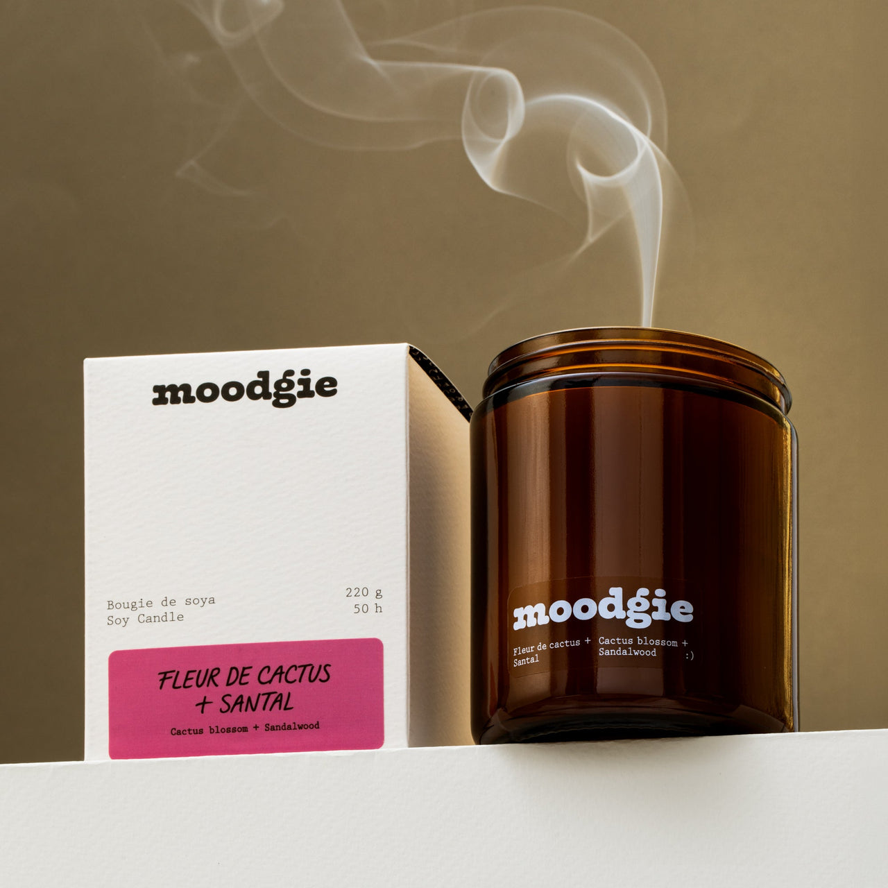 Bougie - Fleur de cactus + Santal - Moodgie