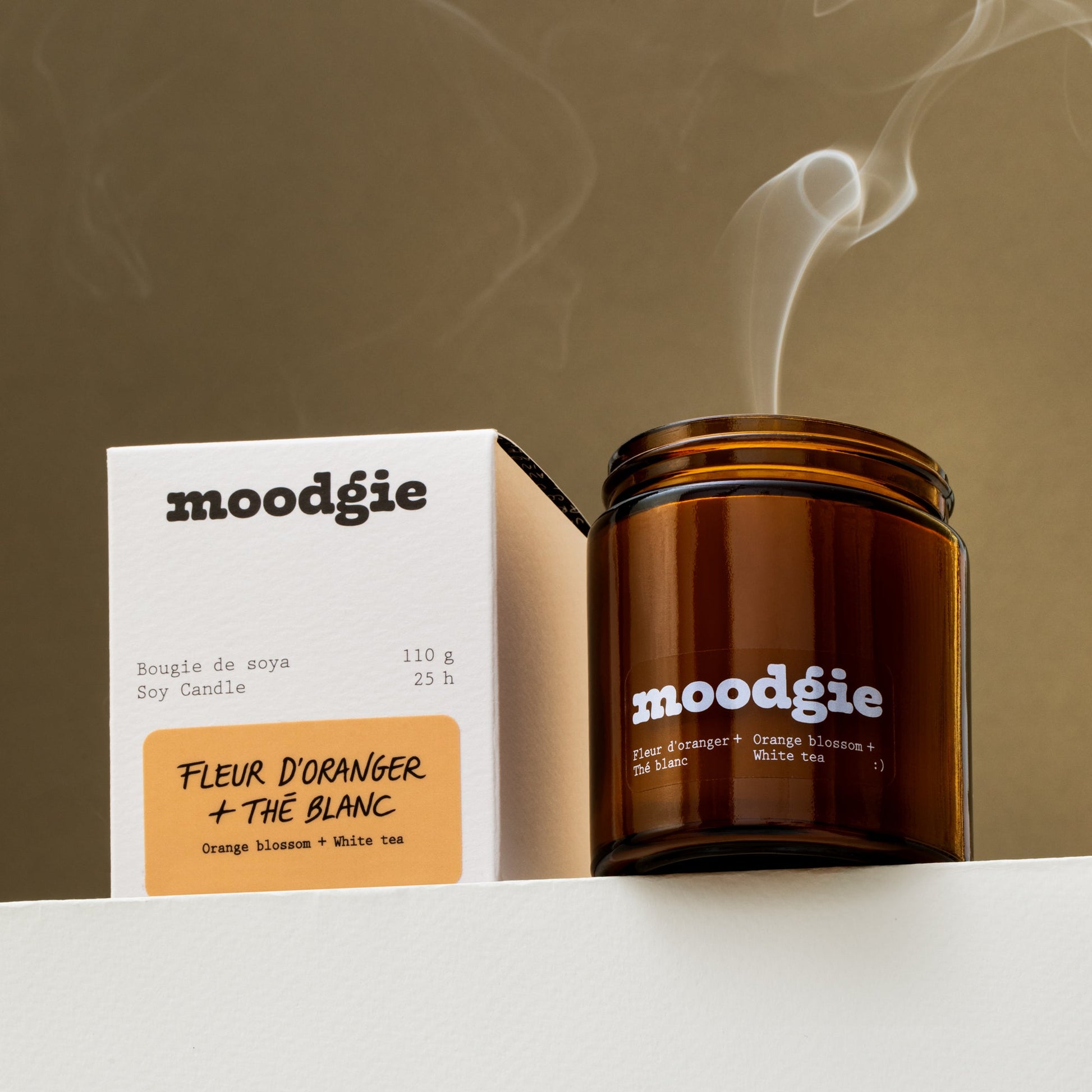 Bougie - Fleur d'oranger + Thé blanc - Moodgie