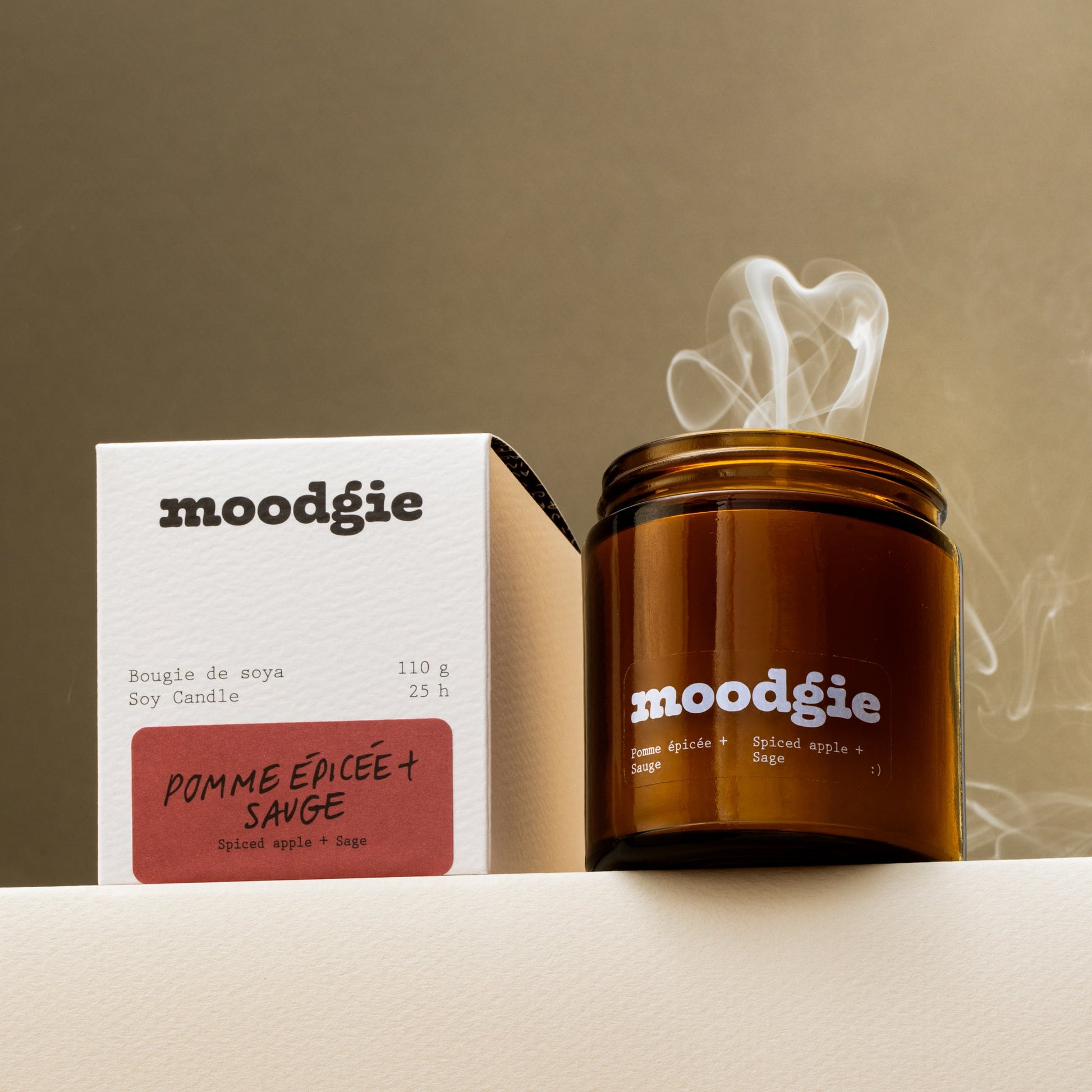 Bougie - Pomme épicée + Sauge - Moodgie