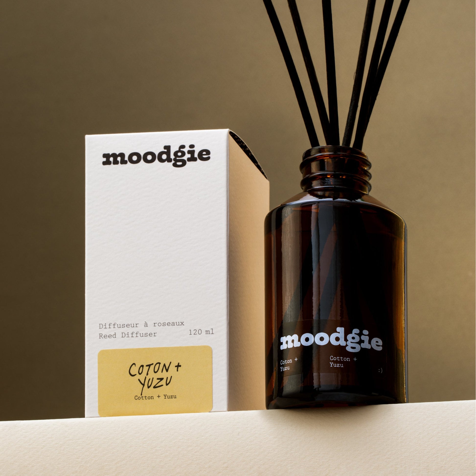 Diffuseur à roseaux - Coton + Yuzu - Moodgie