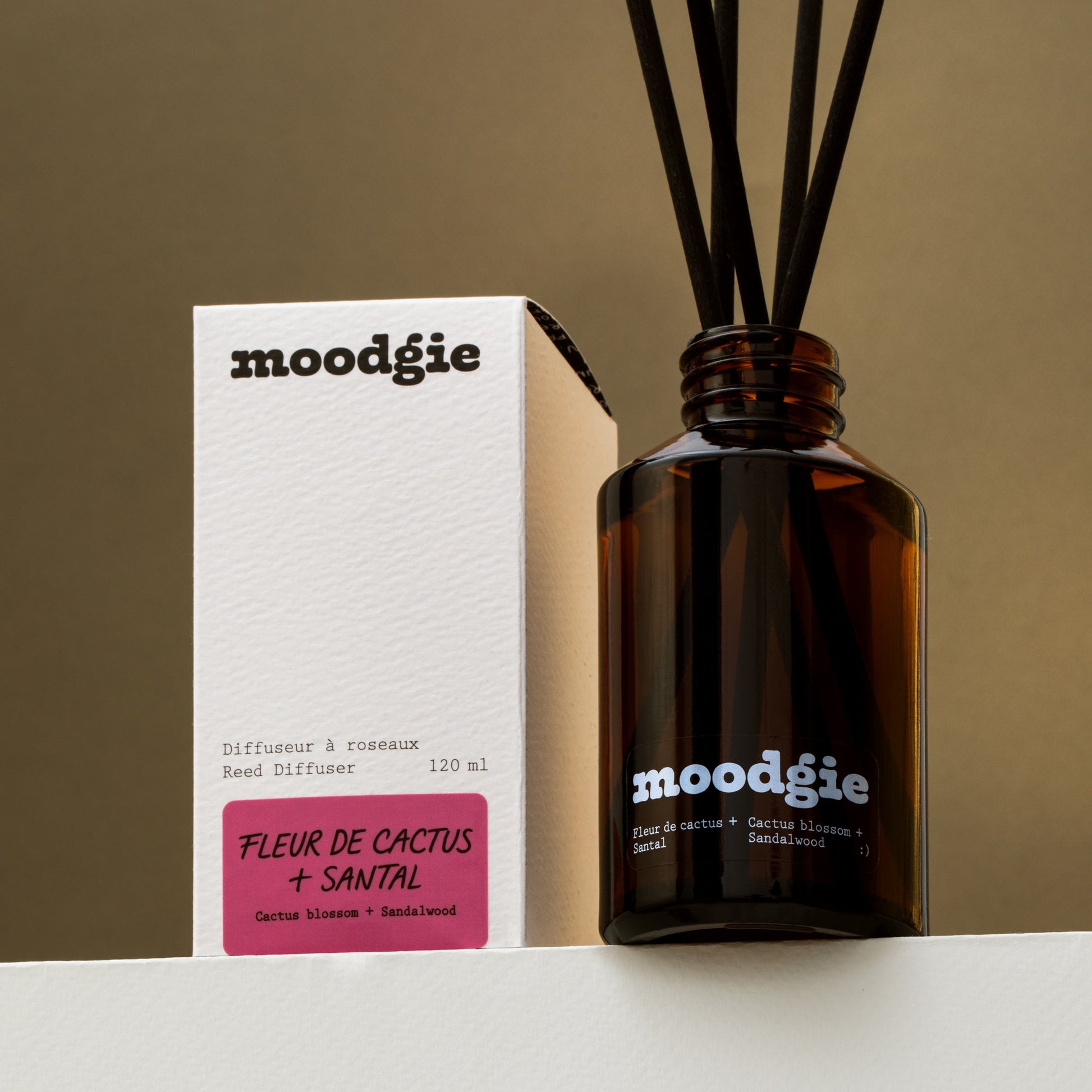 Diffuseur à roseaux - Fleur de cactus + Santal - Moodgie