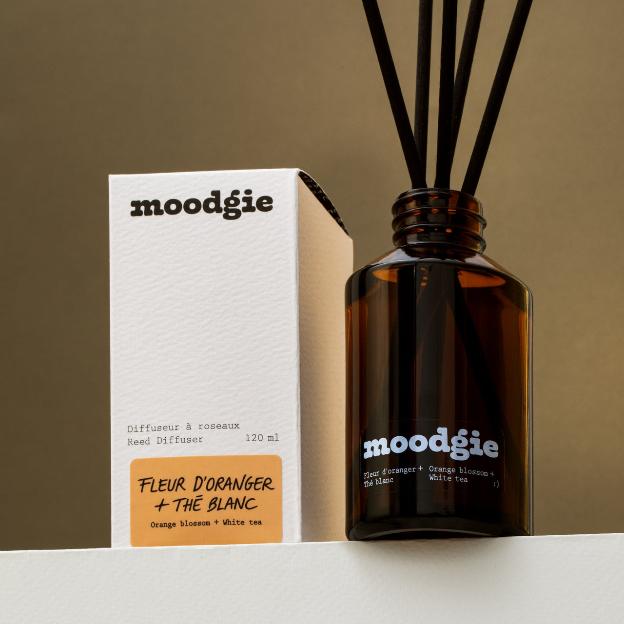 Diffuseur à roseaux - Fleur d'oranger + Thé blanc - Moodgie